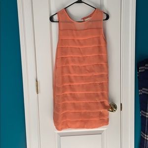 Peach colored tier dress